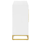 Elsa White and Gold 2-Door Accent Cabinet with Adjustable Shelves from Coaster - Luna Furniture