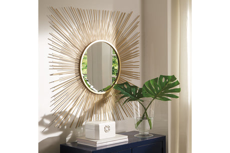 Elspeth Gold Finish Accent Mirror from Ashley - Luna Furniture
