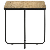 Elyna Travertine and Black Square Accent Table from Coaster - Luna Furniture