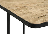 Elyna Travertine and Black Square Accent Table from Coaster - Luna Furniture