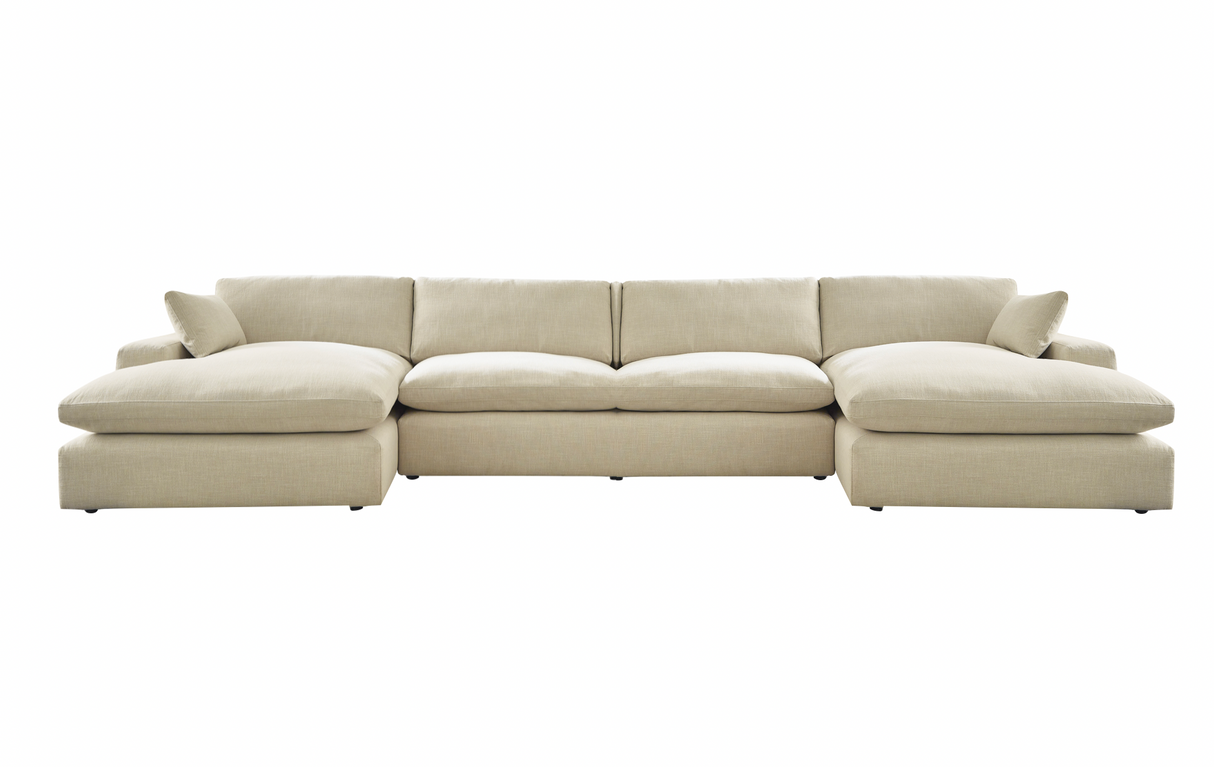 Elyza Linen 4-Piece Double Chaise Sectional from Ashley - Luna Furniture
