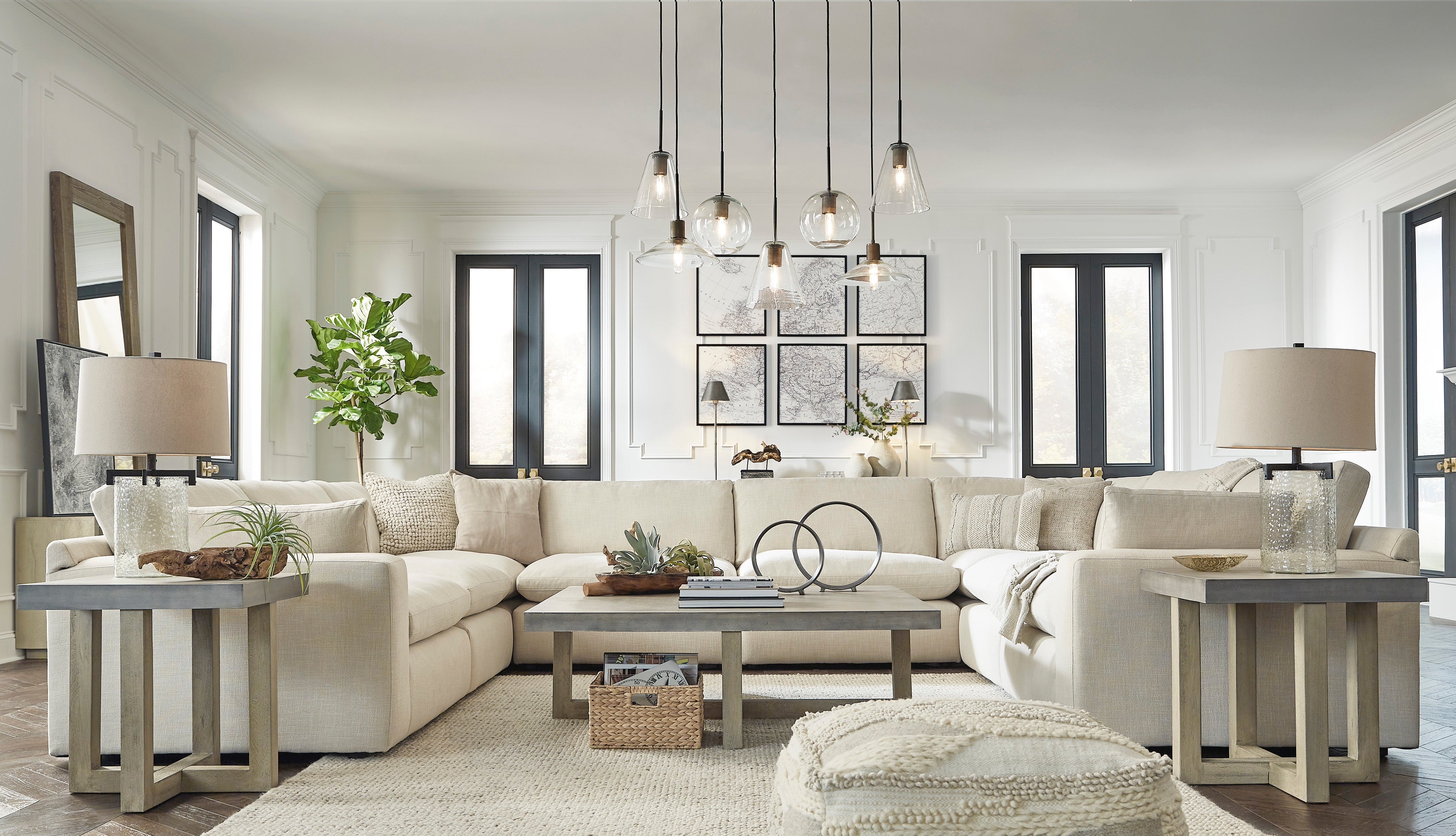 Ashley Elyza Linen 8-Piece Symmetrical Sectional – Luna Furniture