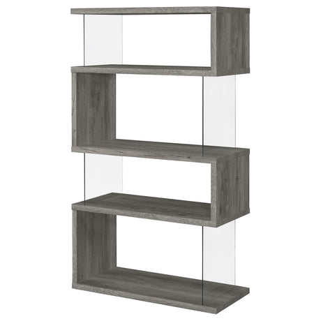 Emelle 4-Shelf Bookcase with Glass Panels from Coaster - Luna Furniture