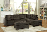 Emilio Chocolate Reversible Sectional from Homelegance - Luna Furniture