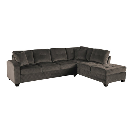 Emilio Chocolate Reversible Sectional from Homelegance - Luna Furniture