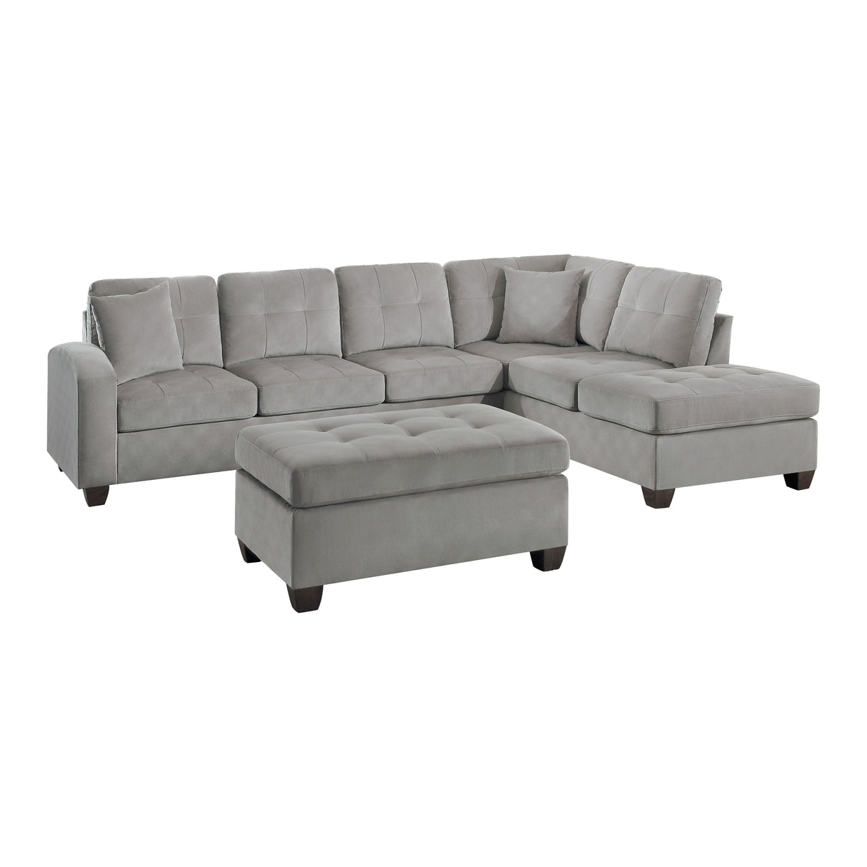 Emilio Taupe Reversible Sectional from Homelegance - Luna Furniture