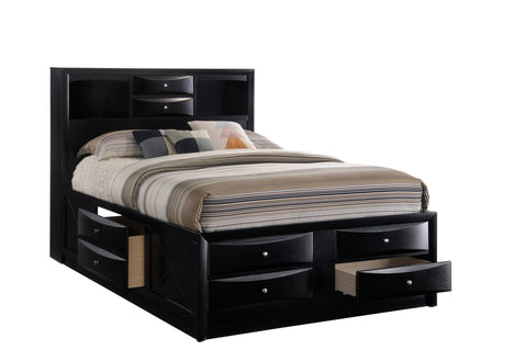 Emily Black Queen Storage Platform Bed from Crown Mark - Luna Furniture