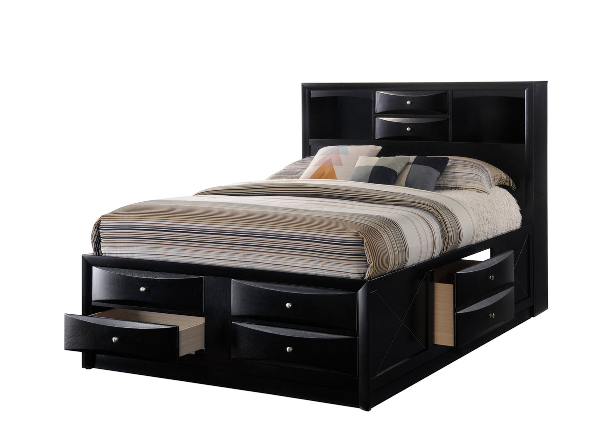 Emily Black Storage Platform Bedroom Set from Crown Mark - Luna Furniture