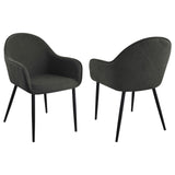 Emma Charcoal and Black Upholstered Dining Arm Chair, Set of 2 from Coaster - Luna Furniture