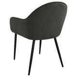 Emma Charcoal and Black Upholstered Dining Arm Chair, Set of 2 from Coaster - Luna Furniture