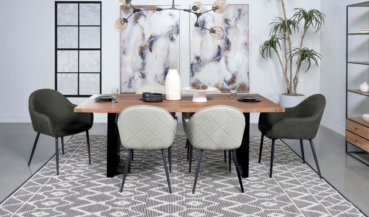 Emma Charcoal and Black Upholstered Dining Arm Chair, Set of 2 from Coaster - Luna Furniture