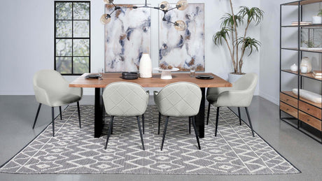 Emma Fog Gray and Black Upholstered Dining Arm Chair, Set of 2 from Coaster - Luna Furniture