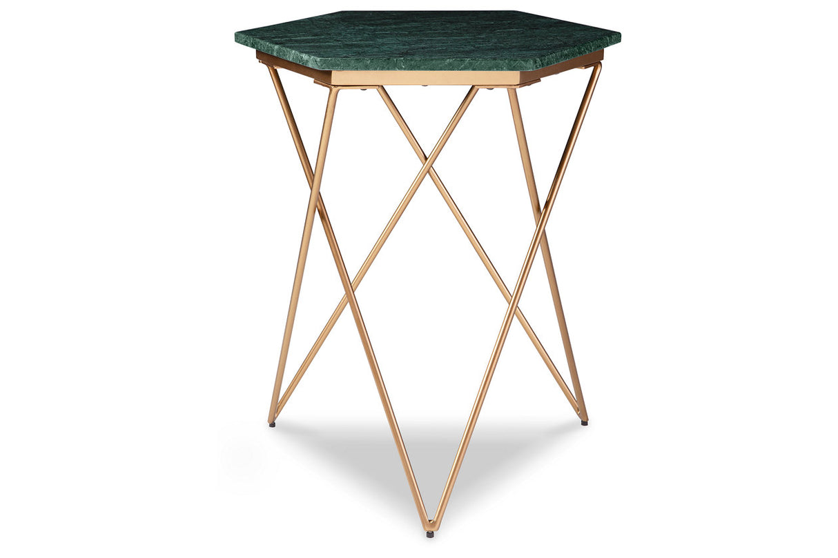 Engelton Green/Gold Accent Table from Ashley - Luna Furniture