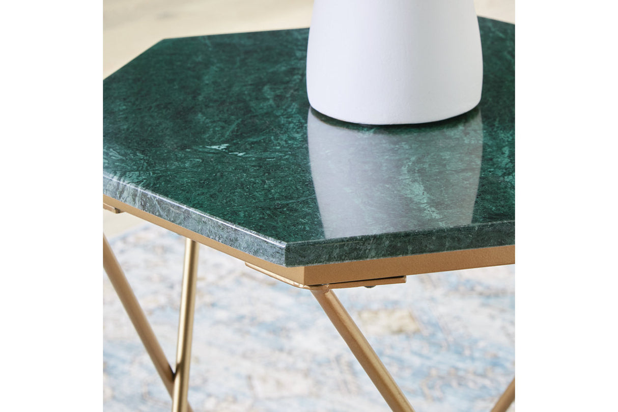Engelton Green/Gold Accent Table from Ashley - Luna Furniture