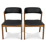 Enzo Black Leather Dining Chair (Set of 2) from Midinmod - Luna Furniture