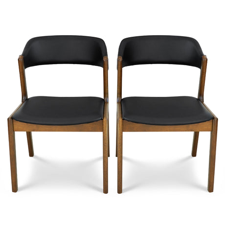 Enzo Black Leather Dining Chair (Set of 2) from Midinmod - Luna Furniture