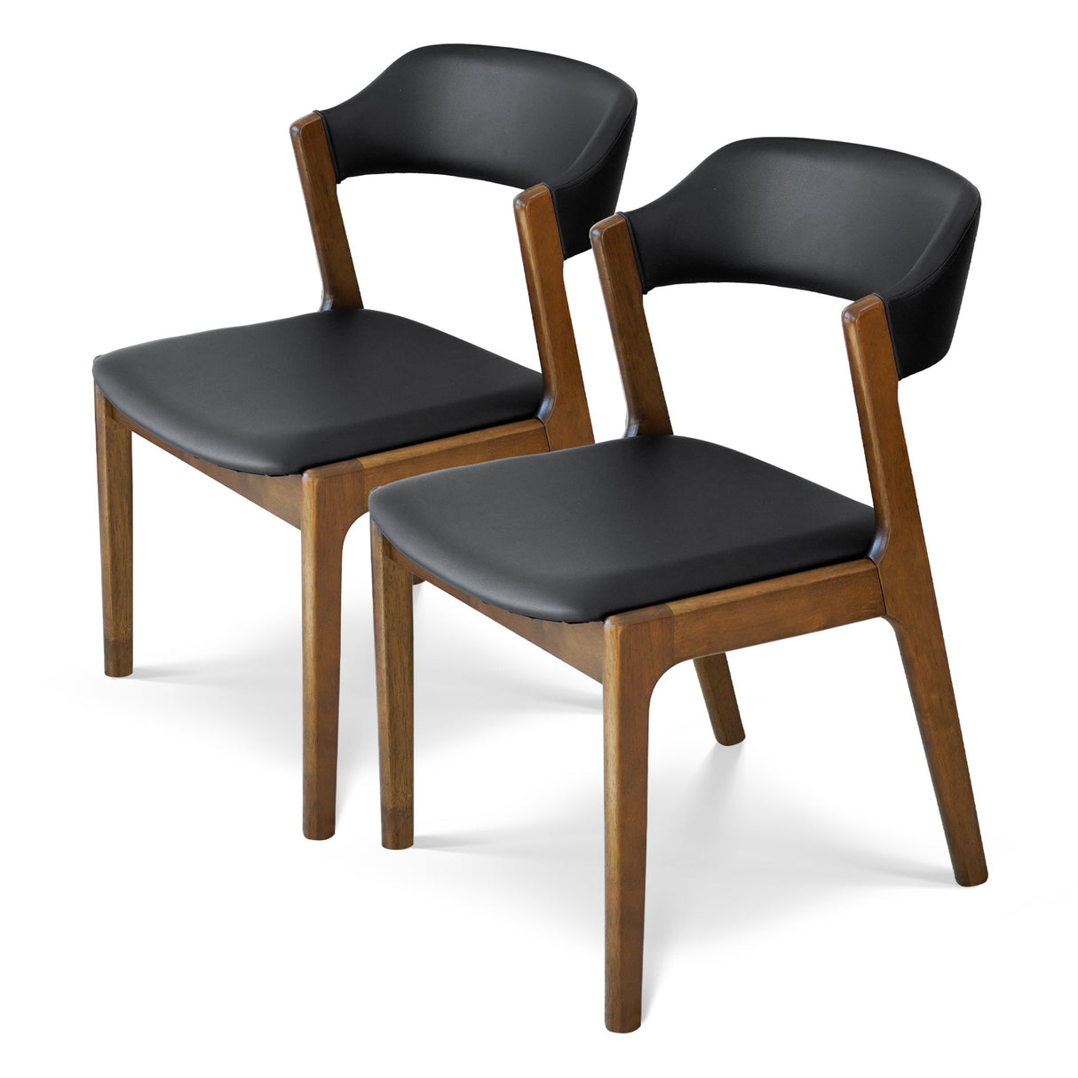 Enzo Black Leather Dining Chair (Set of 2) from Midinmod - Luna Furniture