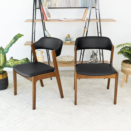 Enzo Black Leather Dining Chair (Set of 2) from Midinmod - Luna Furniture