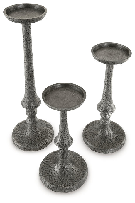 Eravell Pewter Finish Candle Holder from Ashley - Luna Furniture