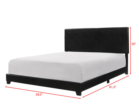 Erin Black PU Leather Full Upholstered Bed from Crown Mark - Luna Furniture