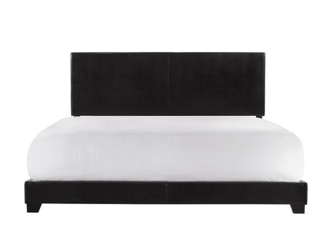 Erin Black PU Leather King Upholstered Bed from Crown Mark - Luna Furniture