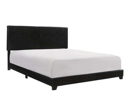 Erin Black PU Leather King Upholstered Bed from Crown Mark - Luna Furniture