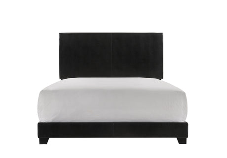 Erin Black PU Leather Queen Upholstered Bed from Crown Mark - Luna Furniture