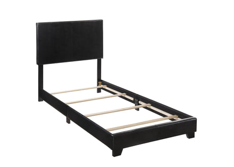 Erin Black PU Leather Twin Upholstered Bed from Crown Mark - Luna Furniture