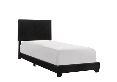 Erin Black PU Leather Twin Upholstered Bed from Crown Mark - Luna Furniture