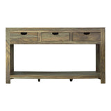 Esther Natural Sheesham 3-Drawer Storage Console Table from Coaster - Luna Furniture