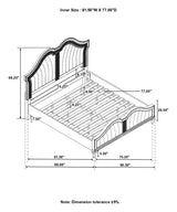 Evangeline Ivory and Silver Oak Tufted Upholstered Eastern King Platform Bed from Coaster - Luna Furniture