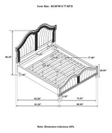 Evangeline Ivory and Silver Oak Upholstered 4-Piece California King Platform Bedroom Set from Coaster - Luna Furniture