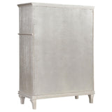 Evangeline Ivory and Silver Oak Upholstered 5-Piece California King Platform Bedroom Set from Coaster - Luna Furniture