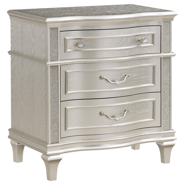 Evangeline Silver Oak 3-Drawer Nightstand