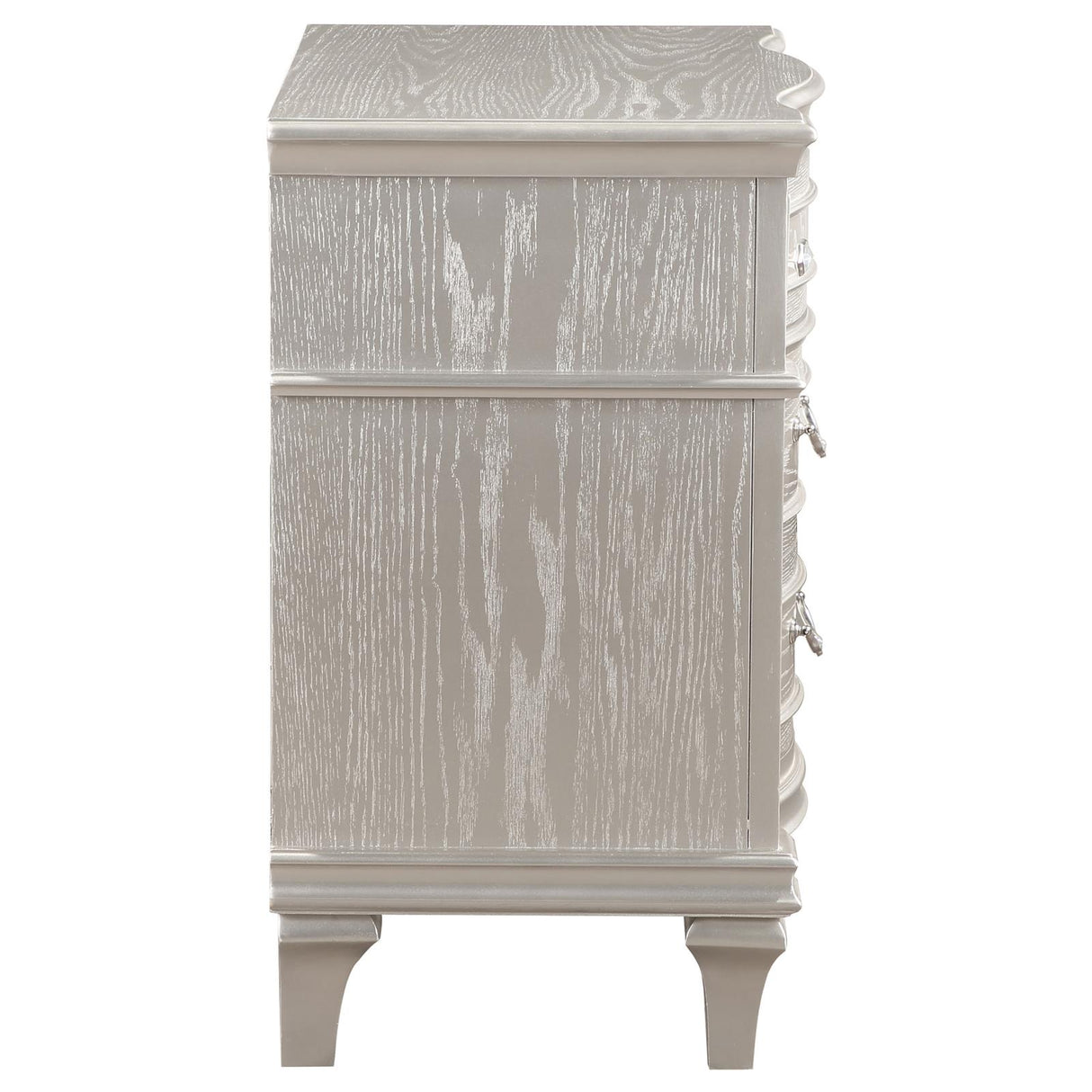 Evangeline Silver Oak 3-Drawer Nightstand from Coaster - Luna Furniture