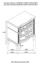 Evangeline Silver Oak 3-Drawer Nightstand from Coaster - Luna Furniture