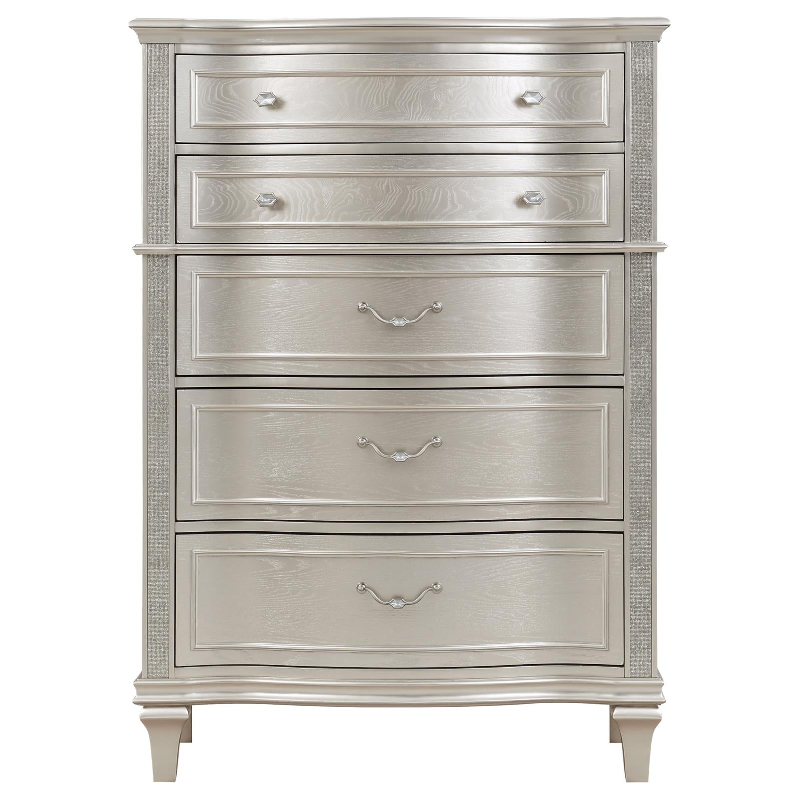 Evangeline 6-Drawer Chest Silver Oak - Luna Furniture
