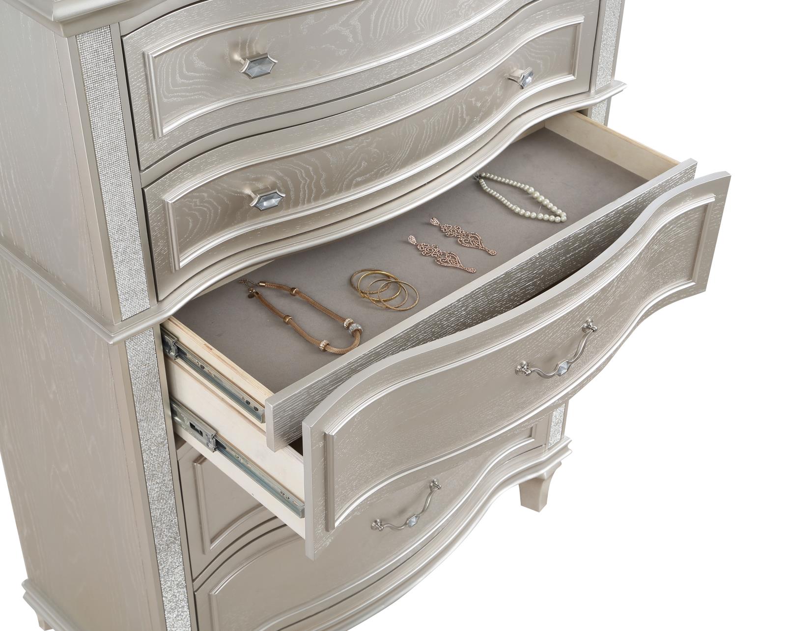 Coaster Evangeline 6-Drawer Chest Silver Oak - Luna Furniture