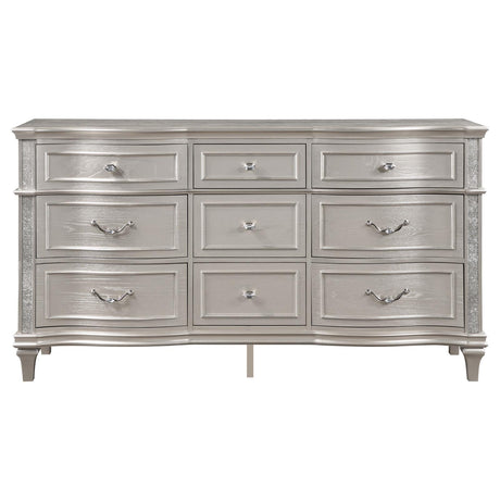 Evangeline Silver Oak 9-Drawer Dresser from Coaster - Luna Furniture
