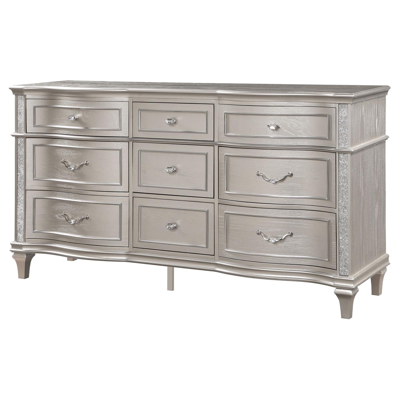 Coaster Evangeline 9-Drawer Dresser Silver Oak - Luna Furniture