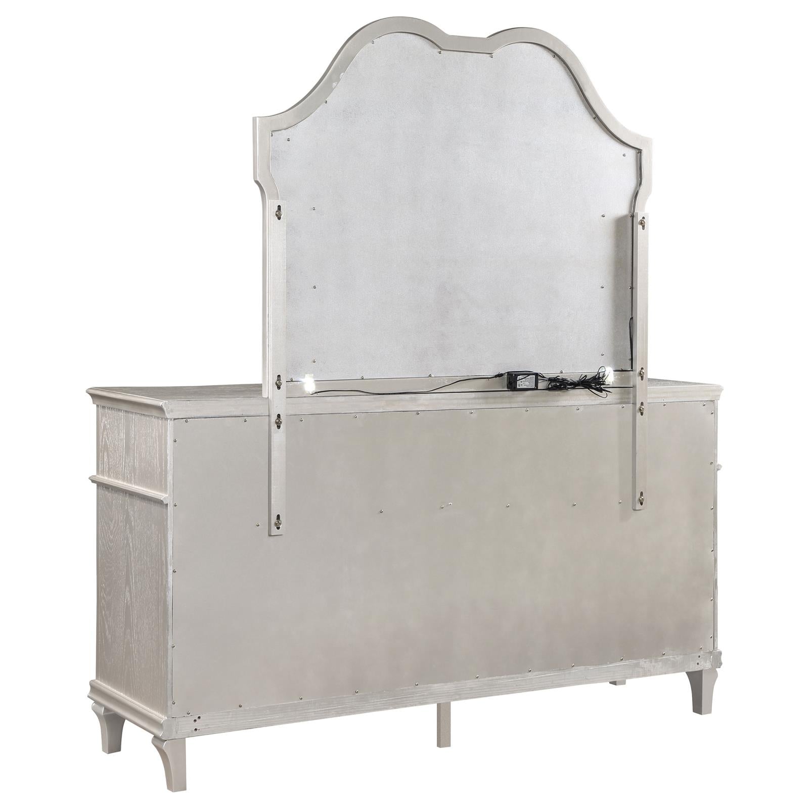 Evangeline 9-drawer Dresser with Mirror Silver Oak - Luna Furniture