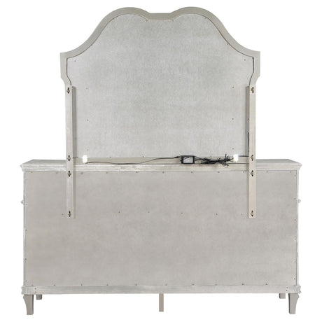 Evangeline Silver Oak 9-Drawer Dresser with Mirror from Coaster - Luna Furniture