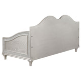 Evangeline Silver and Ivory Upholstered Twin Daybed with Faux Diamond Trim from Coaster - Luna Furniture