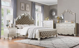 Ever Champagne King Mirrored Upholstered Panel Bed from Homelegance - Luna Furniture