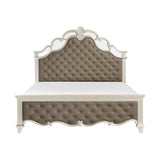 Ever Champagne King Mirrored Upholstered Panel Bed from Homelegance - Luna Furniture