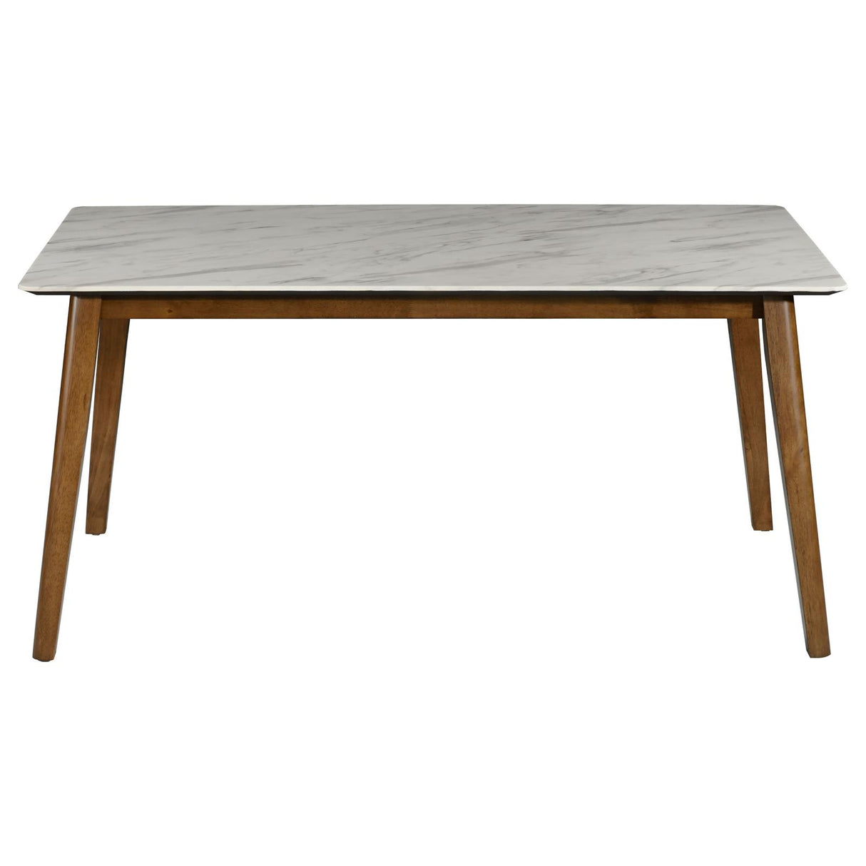 Everett Natural Walnut and Gray 5-Piece Faux Marble Top Dining Table from Coaster - Luna Furniture