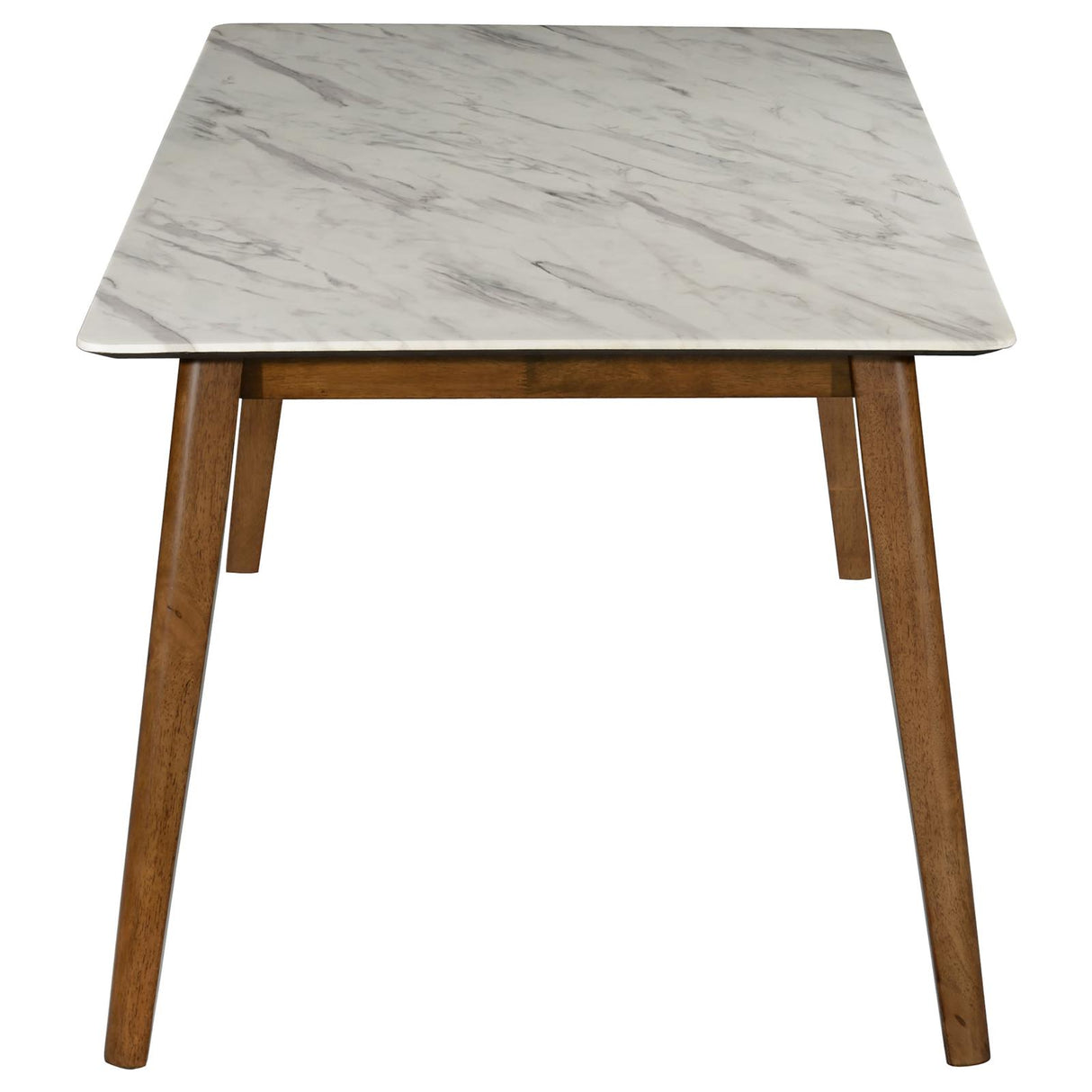Everett Natural Walnut and Gray 5-Piece Faux Marble Top Dining Table from Coaster - Luna Furniture