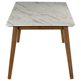 Everett Natural Walnut and Gray 5-Piece Faux Marble Top Dining Table from Coaster - Luna Furniture