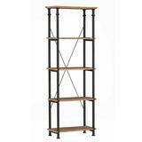 Factory Rustic Poplar & Metal Bookcase from Homelegance - Luna Furniture