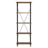 Factory Rustic Poplar & Metal Bookcase from Homelegance - Luna Furniture
